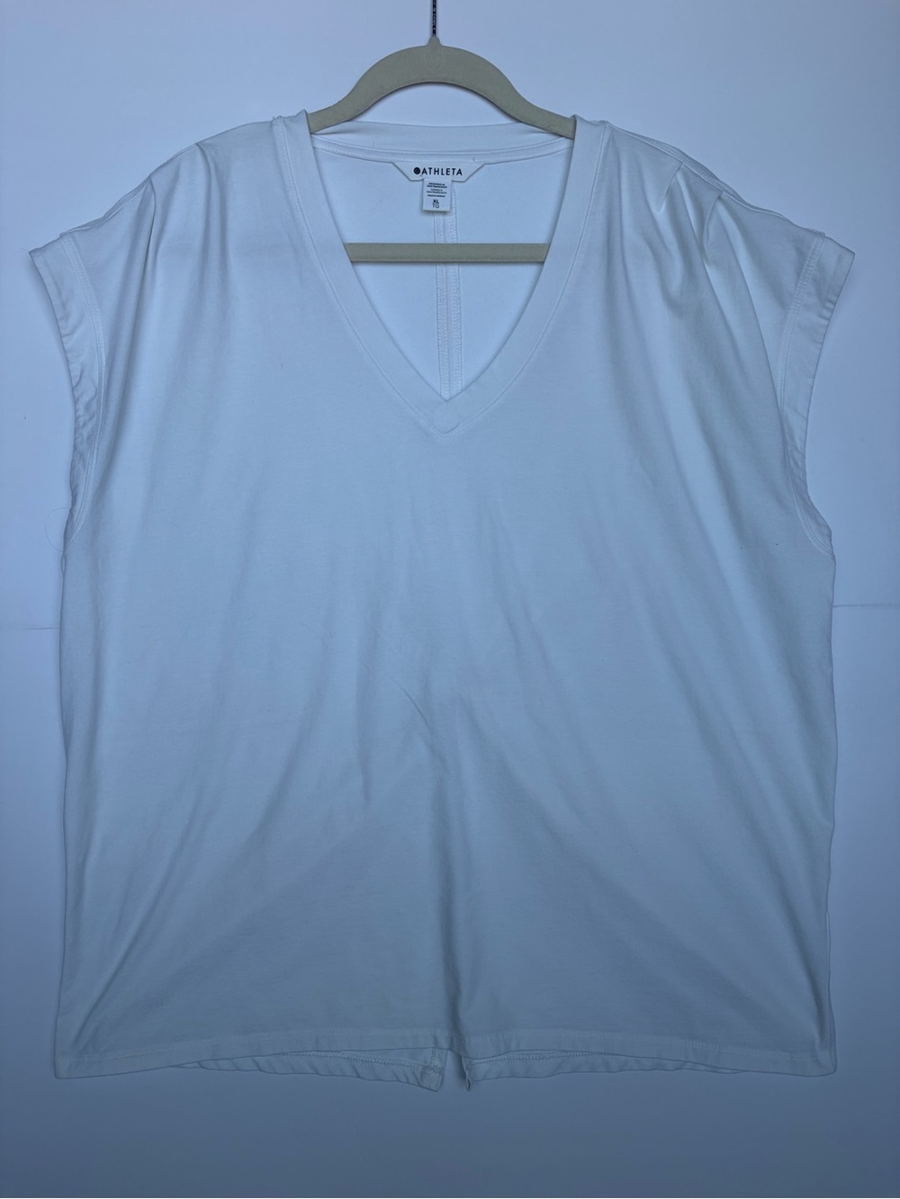 Athleta Outbound Twist Tee V-Neck Twist Back Top White XL
